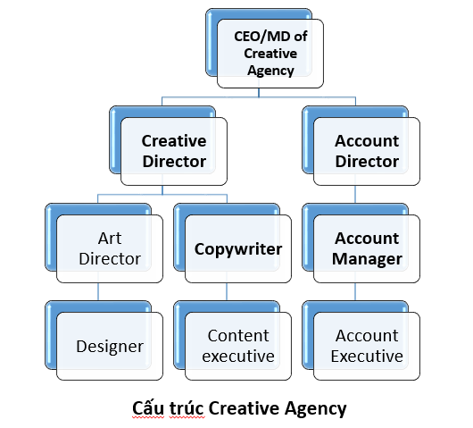 Cấu trúc vị trí nhân viên marketing trong Agency