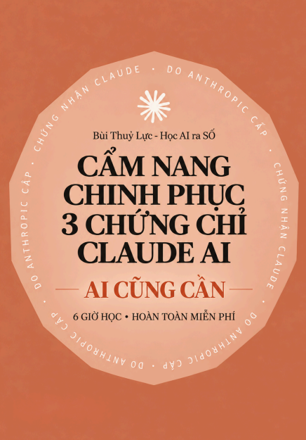 Bìa cẩm nang chinh phục 3 chứng chỉ Claude AI của Bùi Thủy Lực
