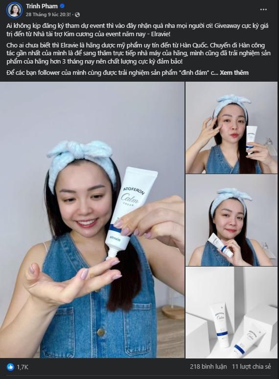 Nhãn hàng mời Beauty Vlogger Trinh Phạm sử dụng sản phẩm