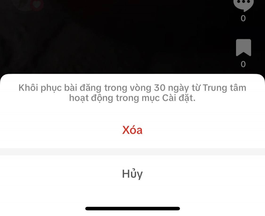 xoá video tiktok trên điện thoại 3