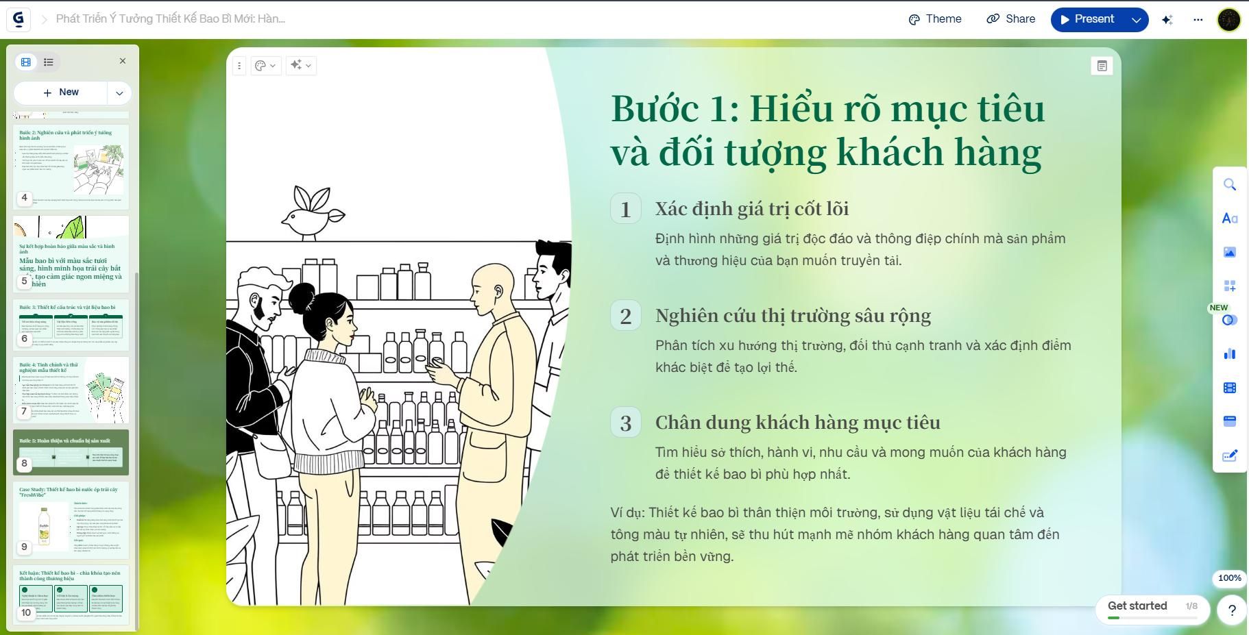sửa presentation tạo bằng Gamma AI