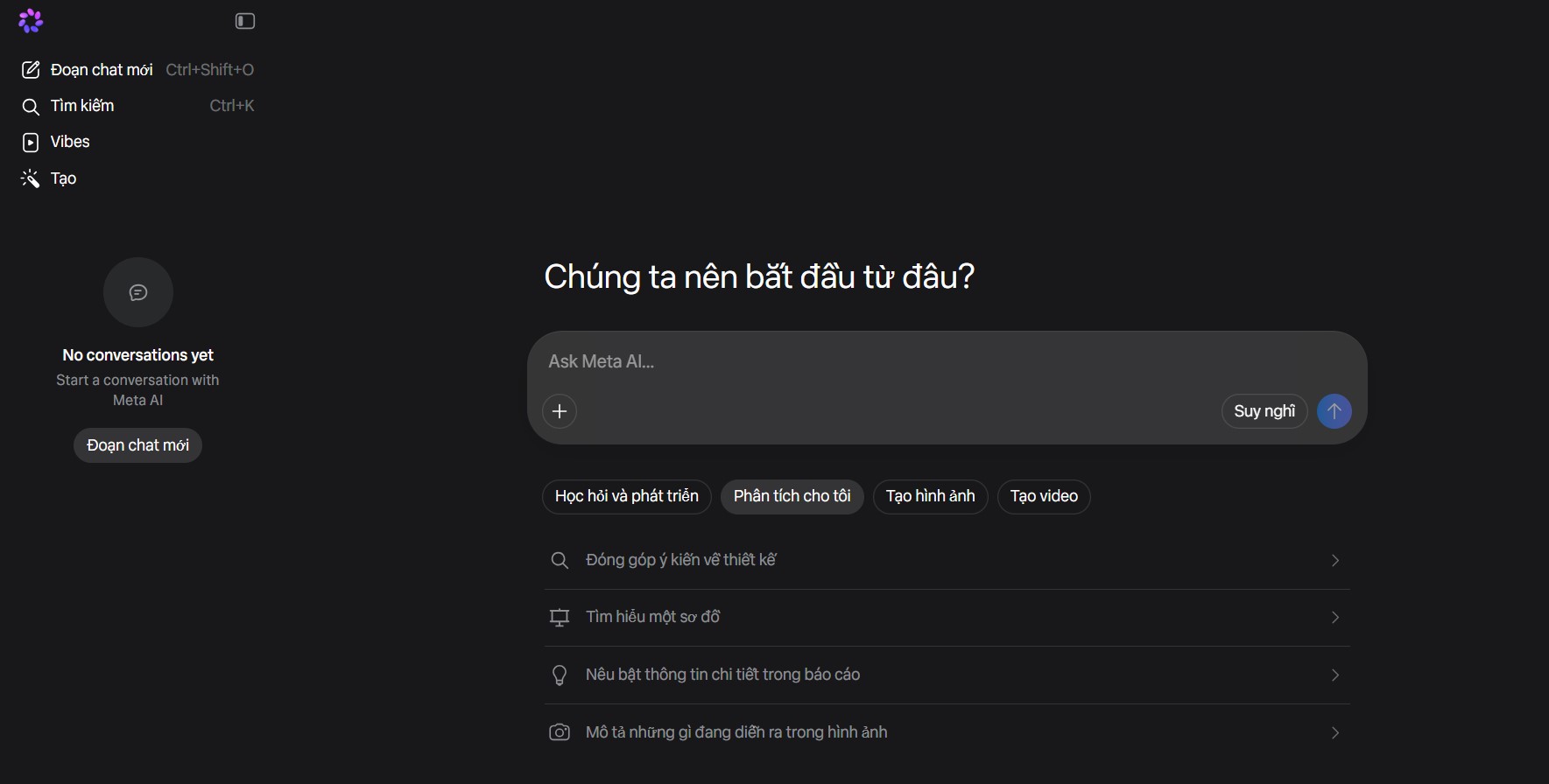 Bạn có thể sử dụng mô hình Muse Spark trên Meta.ai