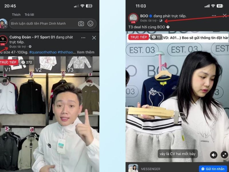 Page có thể chạy quảng cáo livestream