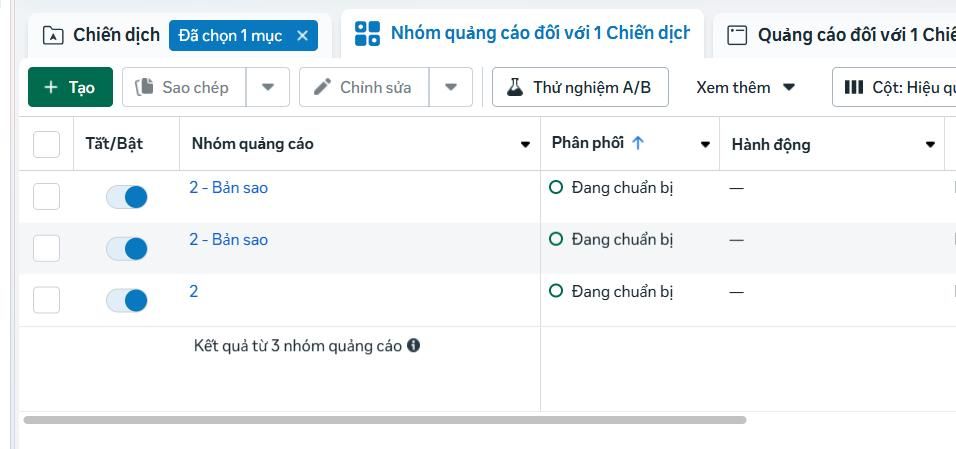Quảng cáo có thể bị kẹt ở bước Đang chuẩn bị