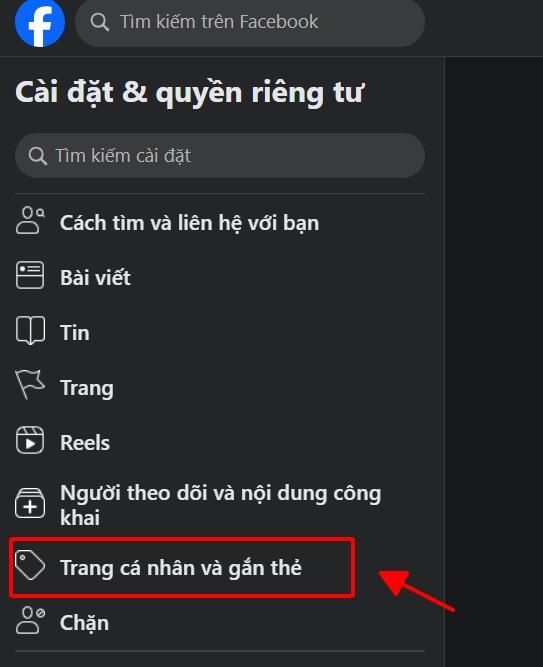 chặn tag facebook máy tính