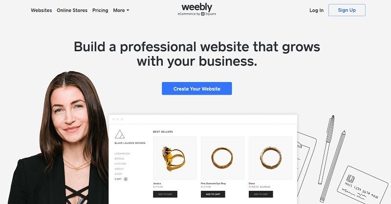 Tạo website bán hàng miễn phí tên miền với Weebly