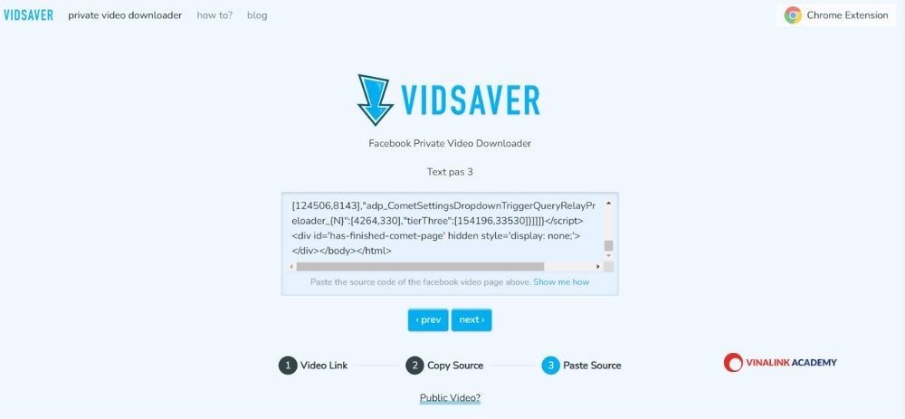 Sử dụng Vidsaver để tải video riêng tư trên Facebook