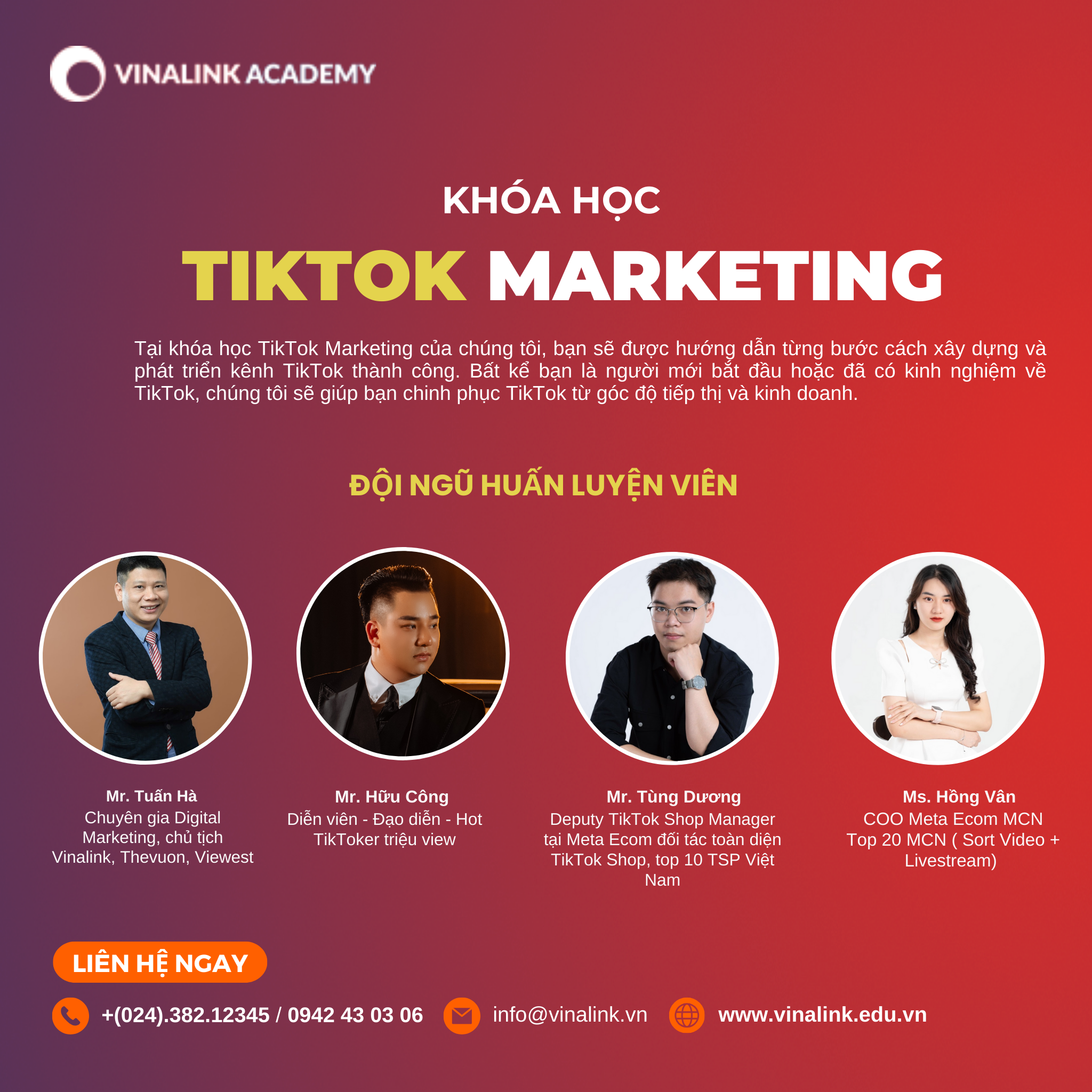 Khoá học Tiktok Marketing của Vinalink Academy