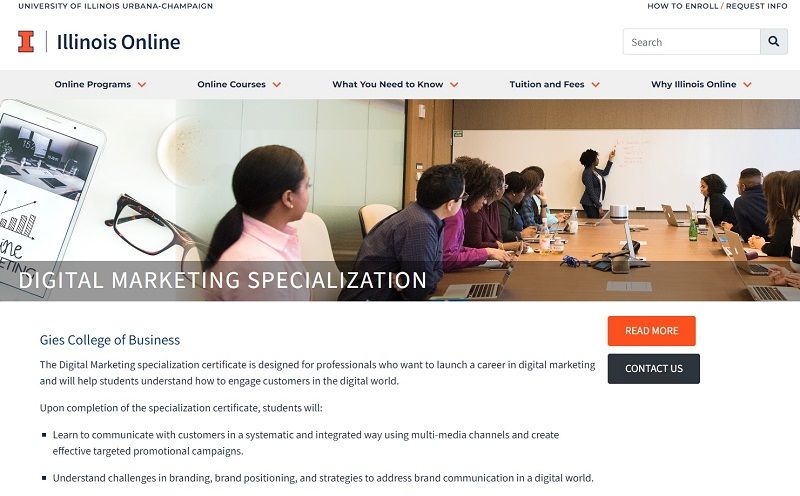 Chương trình Digital Marketing Specialization của Đại học Illinois, Mỹ