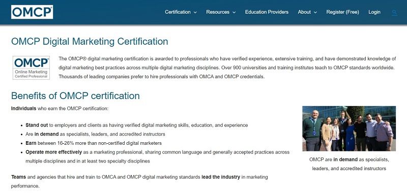 Chứng chỉ OMCP Digital Marketing Certification 