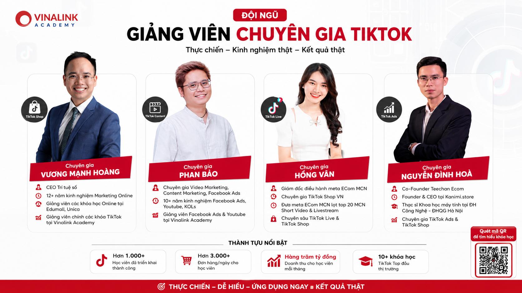 Đội ngũ giảng viên khóa học TikTok AI Commerce 2026 tại Vinalink Academy