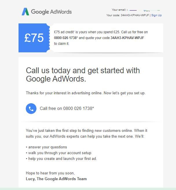 voucher google ads