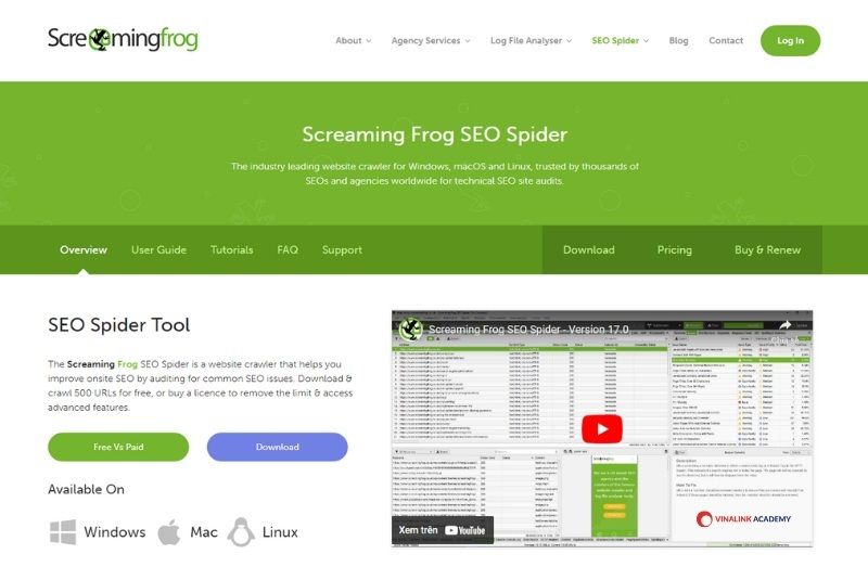 Screaming Frog - Phần mềm crawl website để làm SEO Audit