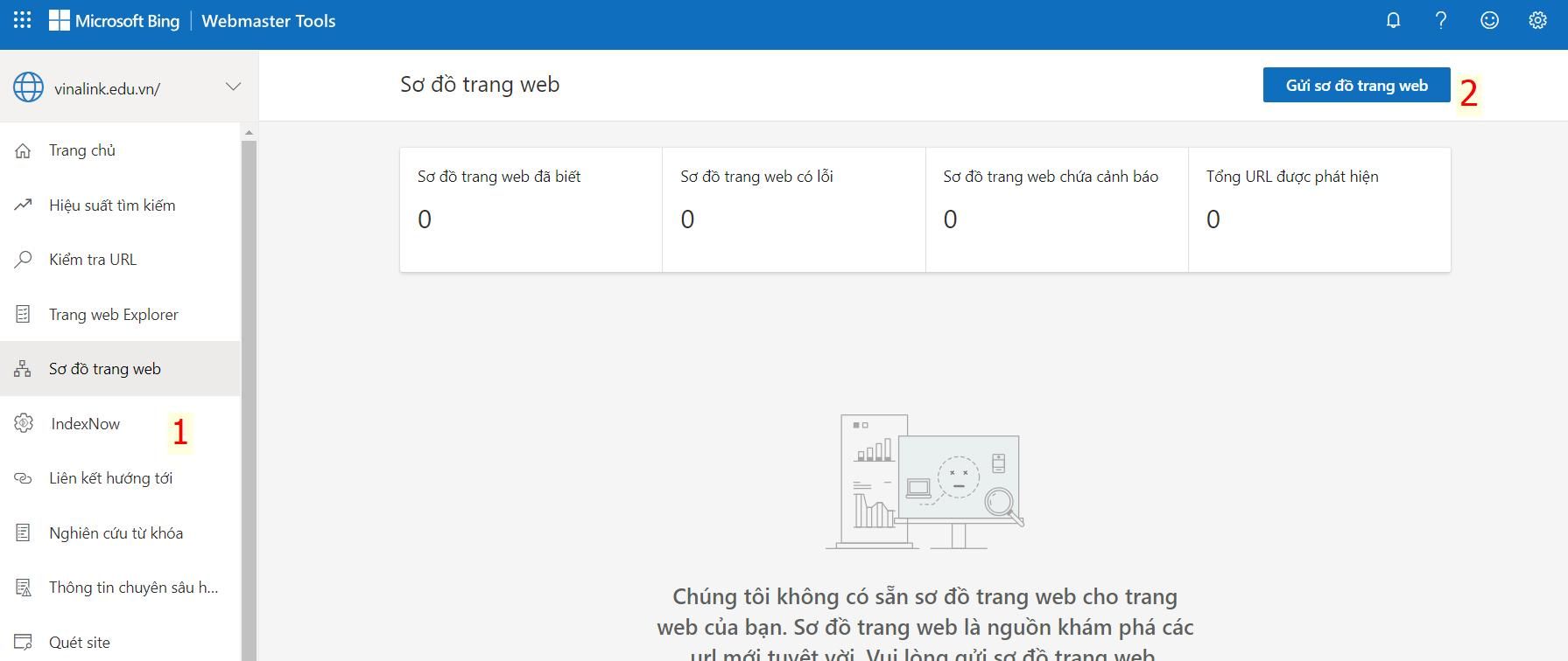 Submit file Sitemap tới Bing Search