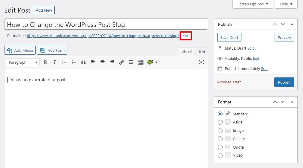 Chỉnh Slug URL trên Wordpress Classic Editror